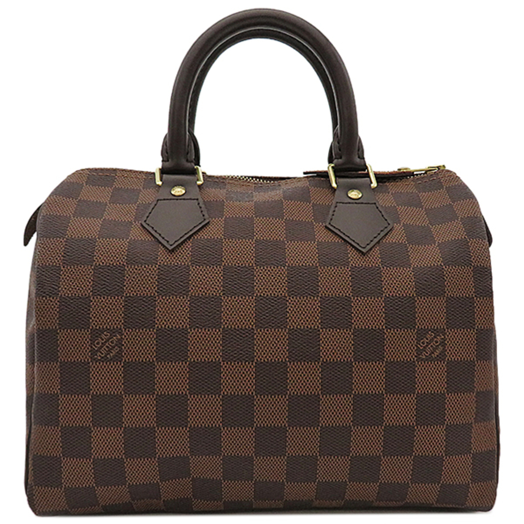 LOUIS VUITTON - ルイヴィトン LOUIS VUITTON ハンドバッグ スピーディ 25 ダミエキャンバス ダミエエベヌ ゴールド金具 茶 鍵 パドロック欠品  N41532 DU3141【中古】