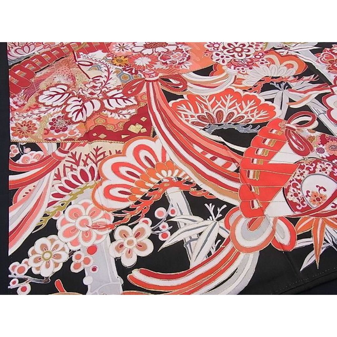 平和屋本店□極上 アンティーク 大正ロマン 振袖 駒刺繍 檜扇 平和屋本店□極上 アンティーク 大正ロマン 振袖 駒刺繍 檜扇