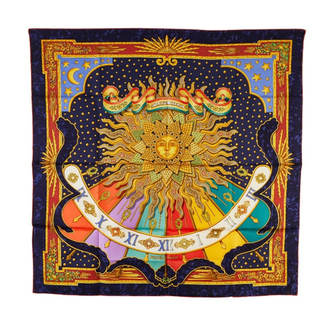 美品 エルメス カレ90 CARPE DIEM 今日一日を楽しむ 太陽 月 星 美品 エルメス カレ90 CARPE DIEM 今日一日を楽しむ 太陽 月 星