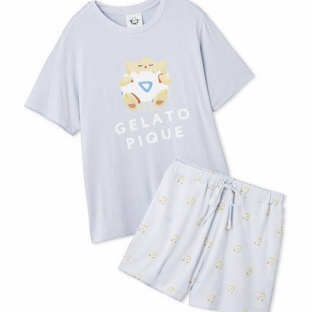 gelato pique(ジェラートピケ)のジェラートピケ ジェラピケ ポケモン トゲピー Tシャツ&ショートパンツセット レディースのルームウェア/パジャマ(パジャマ)の商品写真