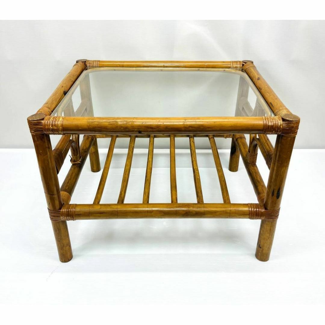 おしゃれ家具】籐 ラタン ガラステーブル 昭和レトロの通販 by おしゃれ家具】籐 ラタン ガラステーブル 昭和レトロの通販 by