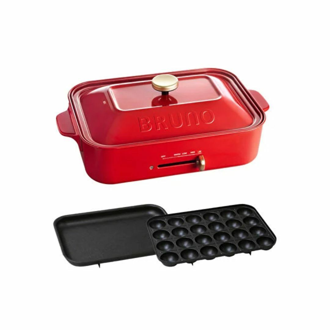 BRUNO - [新品]BRUNO コンパクトホットプレート（赤）