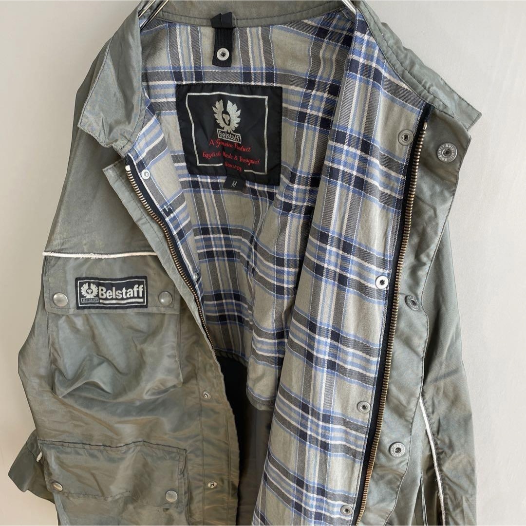 BELSTAFF - 【モスグリーン、裏地チェック】Belstaffナイロン BELSTAFF - 【モスグリーン、裏地チェック】Belstaffナイロン