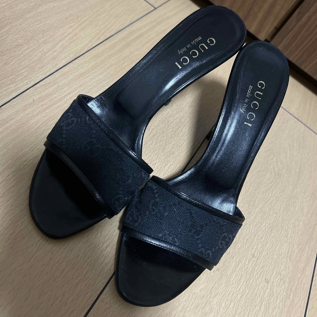 8月末までGUCCI☆超美品☆黒ヒールサンダル37正規品☆ 8月末までGUCCI☆超美品☆黒ヒールサンダル37正規品☆