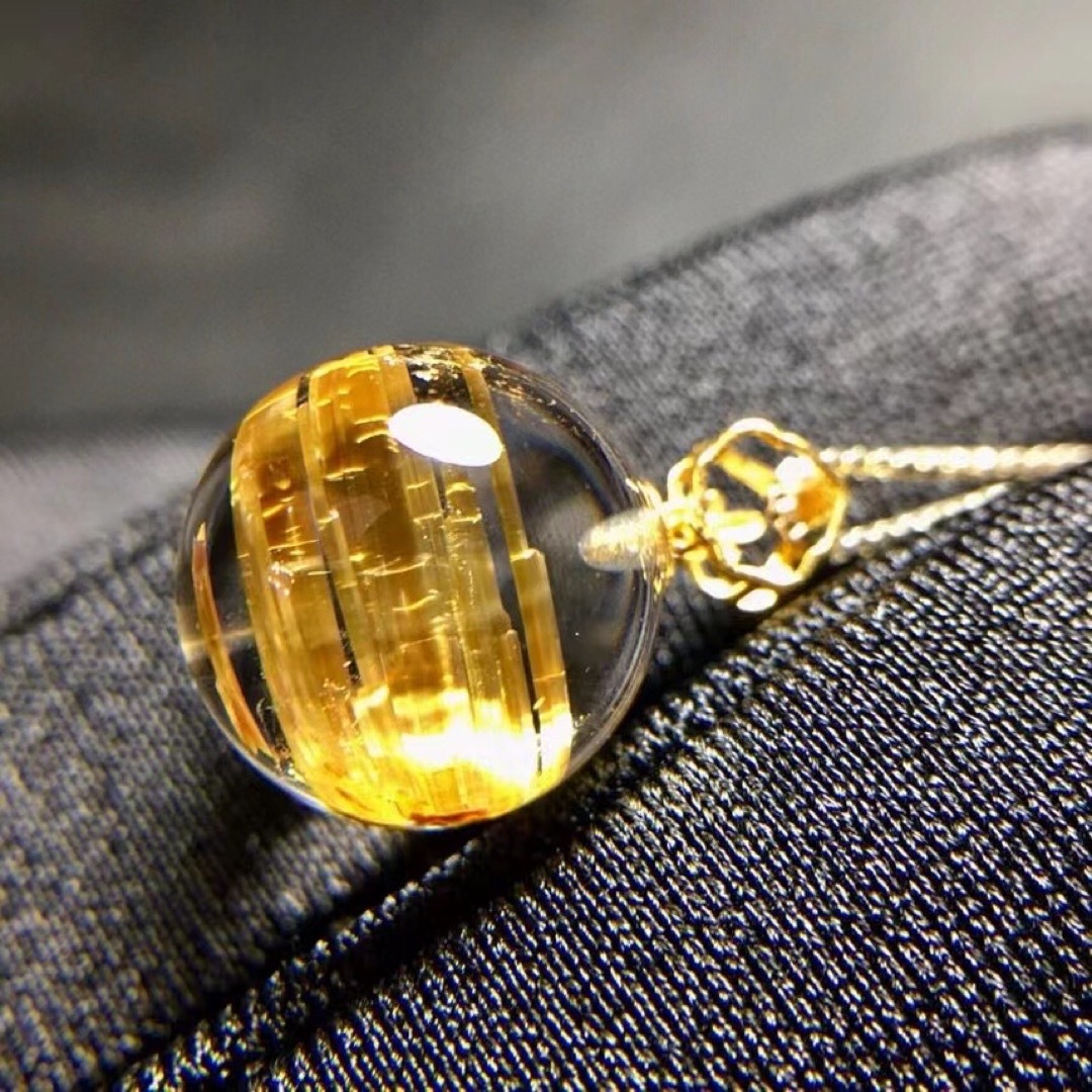 ⭐︎【天然】タイチンルチルクオーツ ペンダントトップ 11mm ⭐︎【天然】タイチンルチルクオーツ ペンダントトップ 11mm