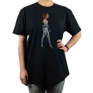 新品 スケルトン アンドロイド ブロンド レディ サイバー パンク Tシャツ(Tシャツ/カットソー(半袖/袖なし))