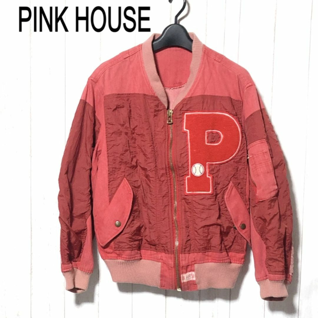 PINK HOUSE - ピンクハウス MA-1 ジャケット PINK HOUSE ナイロン 綿 ワッペン