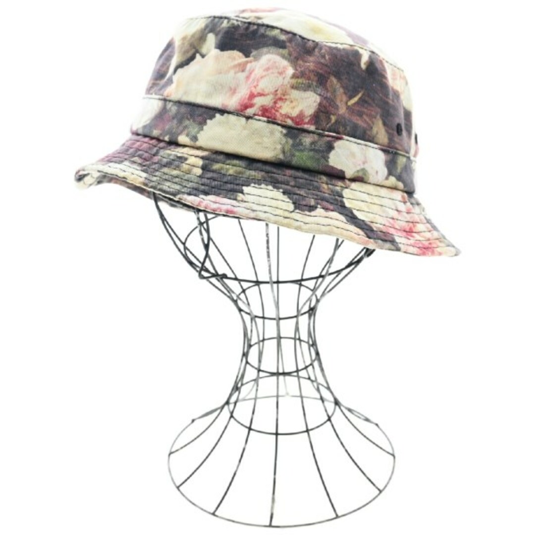Supreme シュプリーム ハット M/L アイボリー系x赤系x緑(総柄) 【古着】
