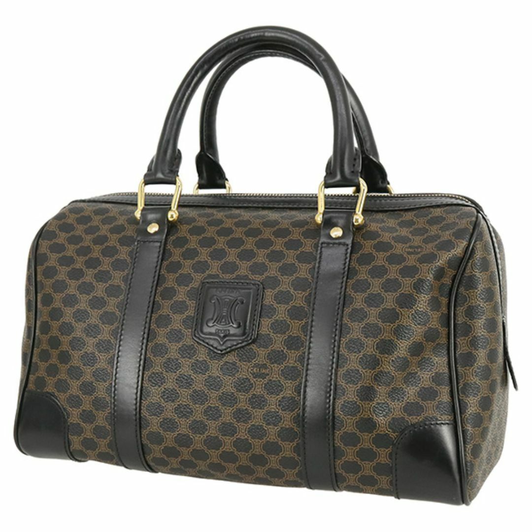 CELINE - セリーヌ ハンドバッグ ミニボストン マカダム PVC レザー ブラウン ブラック ユニセックス ヴィンテージ 8788