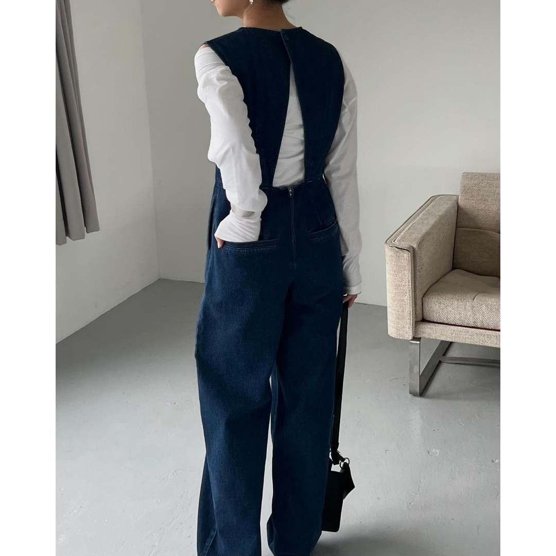 clane BACK OPEN DENIM ALL IN ONE オールインワン clane BACK OPEN DENIM ALL IN ONE オールインワン