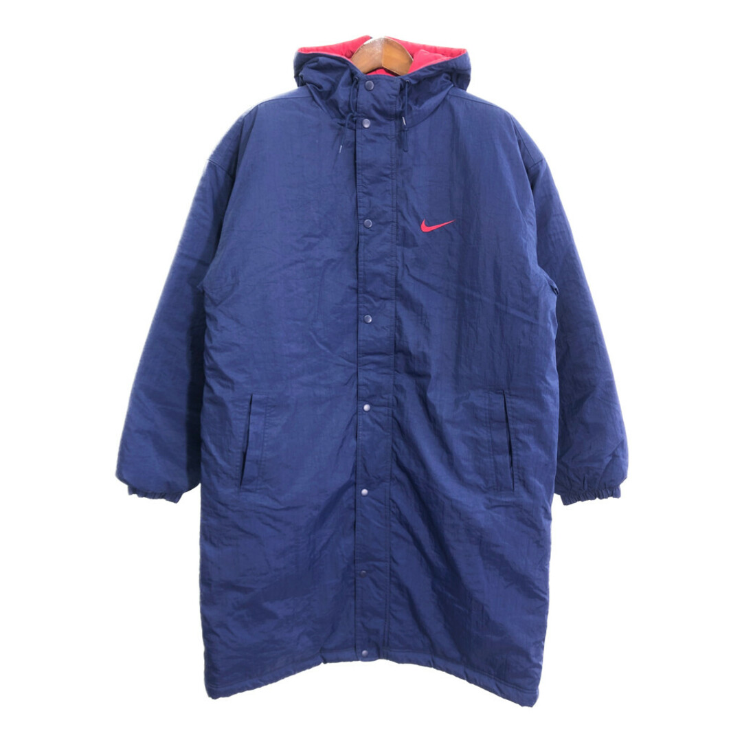 NIKE - 90年代 NIKE ナイキ 中綿 ベンチコート スポーツ ブルー NIKE - 90年代 NIKE ナイキ 中綿 ベンチコート スポーツ ブルー