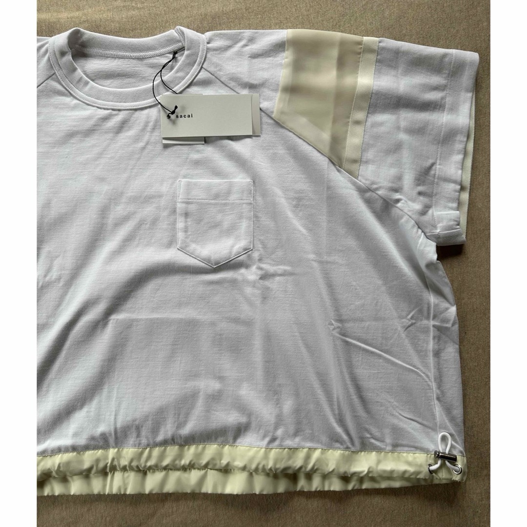 24SS新品2 sacai サカイ レディース 切り替え シアー Tシャツ
