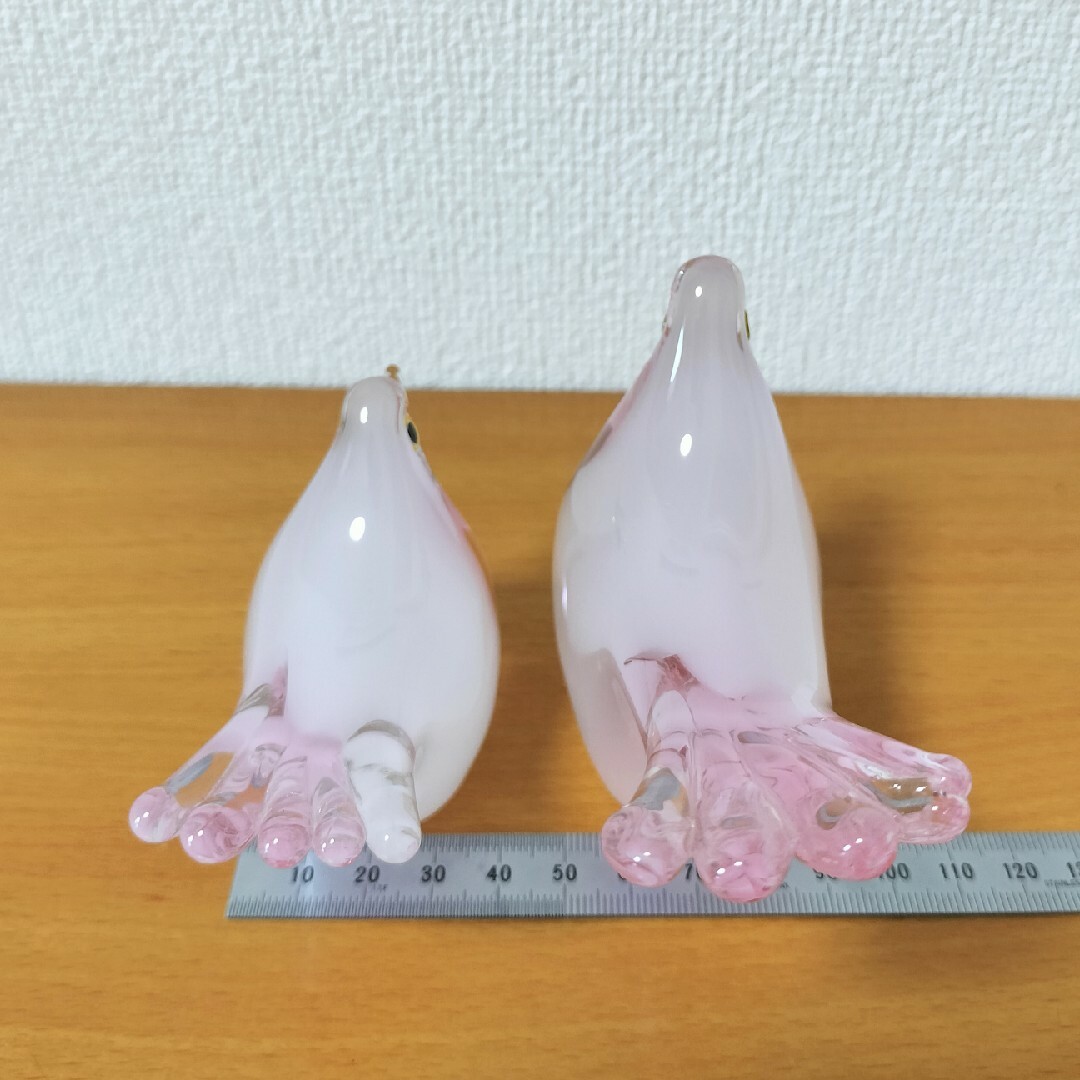 Multi Glass マルティグラス伝統工芸品ピンク 鳥 親子 鳩 バード Multi Glass マルティグラス伝統工芸品ピンク 鳥 親子 鳩 バード