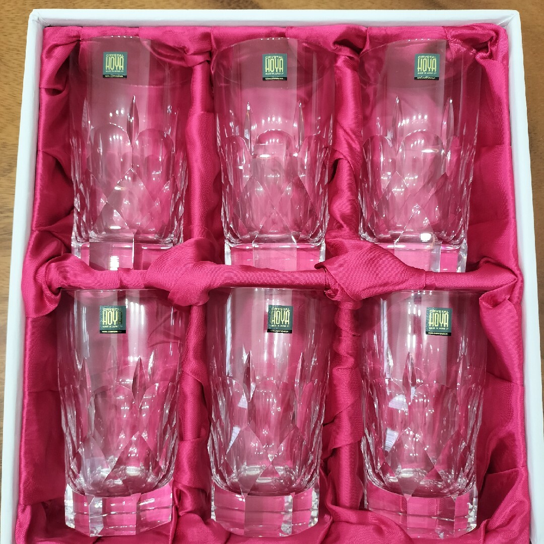 新品未使用】HOYA ホヤ 6面Qカット タンブラーグラス 6点セット 新品未使用】HOYA ホヤ 6面Qカット タンブラーグラス 6点セット