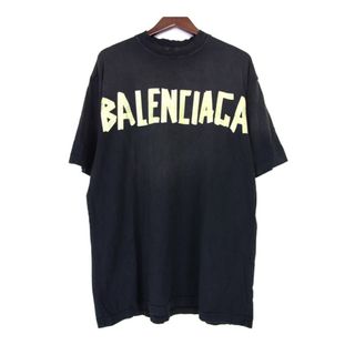 バレンシアガ 18SS オーバーサイズ Tシャツ ミニ ロゴ プリント クルー バレンシアガ 18SS オーバーサイズ Tシャツ ミニ ロゴ プリント クルー