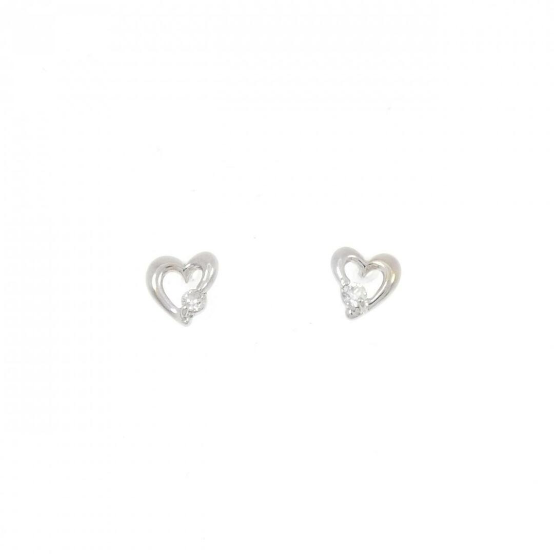 K18WG ハート ダイヤモンド ピアス 0.06CT K18WG ハート ダイヤモンド ピアス 0.06CT