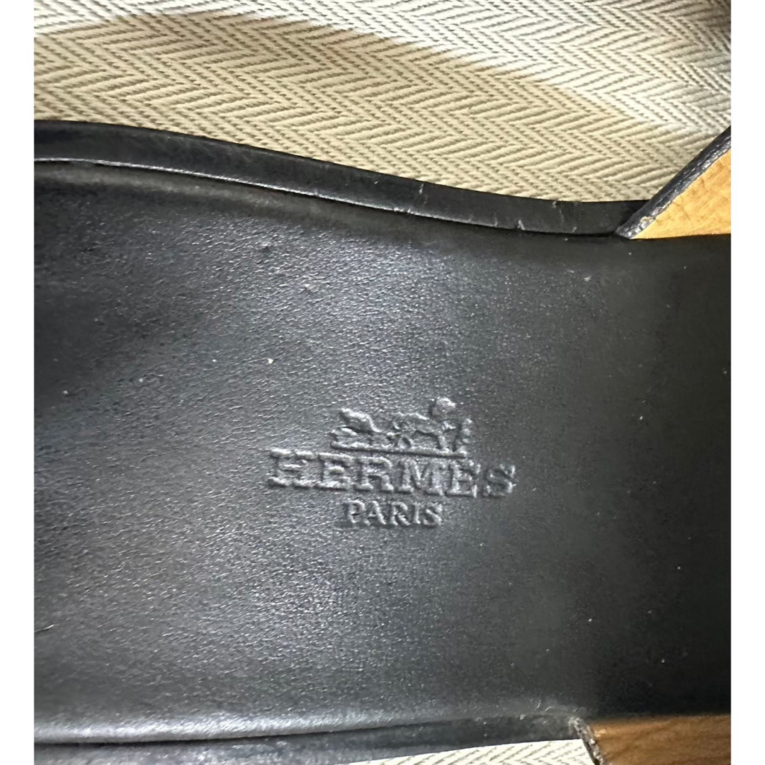 HERMES - エルメス イズミール サンダル メンズ 黒 サイズ39の HERMES - エルメス イズミール サンダル メンズ 黒 サイズ39の
