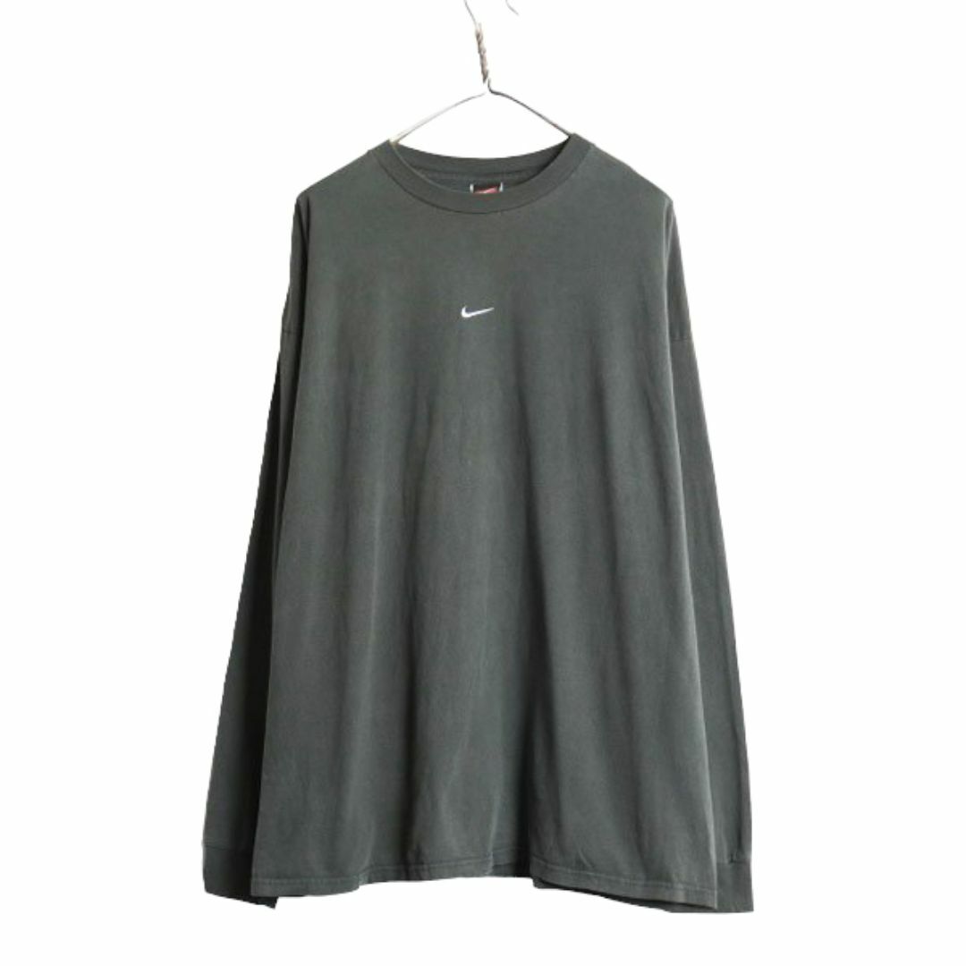 NIKE - 00s ナイキ センター スモール スウッシュ 刺繍 長袖 T NIKE - 00s ナイキ センター スモール スウッシュ 刺繍 長袖 T