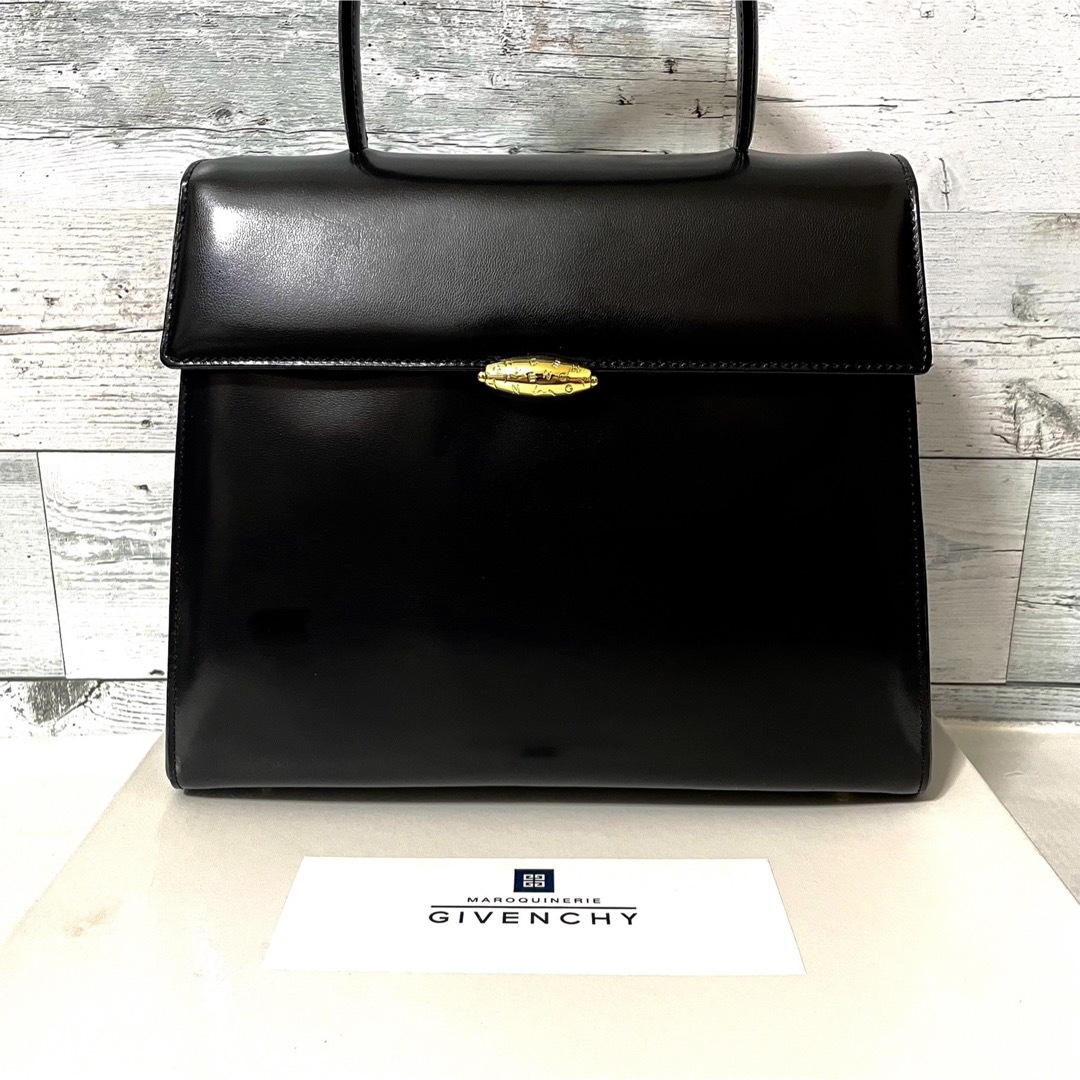 外観美品】GIVENCHY ハンドバッグ フォーマル ブラック 台形 バッグ 外観美品】GIVENCHY ハンドバッグ フォーマル ブラック 台形 バッグ
