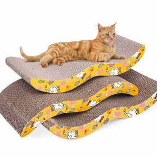 Lartisan 猫 爪とぎ ダンボール 爪磨き ネコ用品 Ｍ型 カーブ 猫スク(猫)