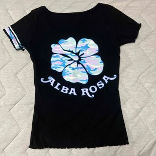 ALBA ROSA アルバローザ おいしゅう 日本製 ロゴ 総柄 伸縮性 ALBA ROSA アルバローザ おいしゅう 日本製 ロゴ 総柄 伸縮性