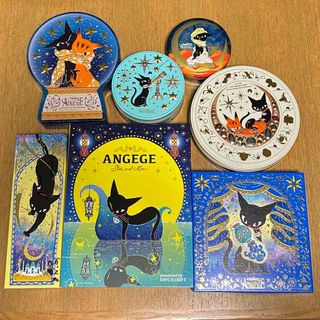 アンジュジュ☆バレンタイン空缶&空箱セット☆中身無し☆黒猫の アンジュジュ☆バレンタイン空缶&空箱セット☆中身無し☆黒猫の