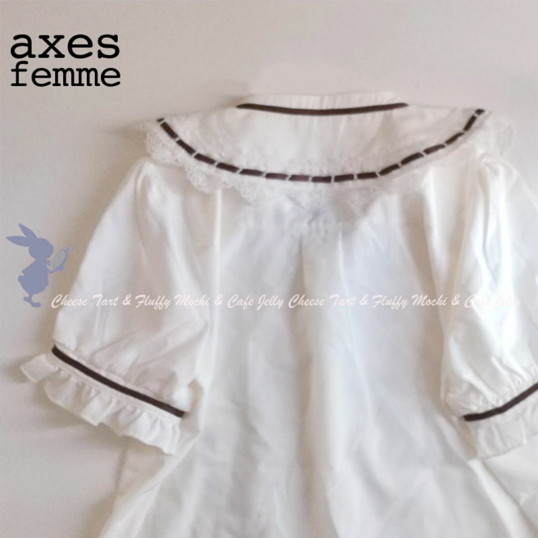 axes femme(アクシーズファム)のaxes femme カットワークブラウス 白 M レディースのトップス(シャツ/ブラウス(半袖/袖なし))の商品写真