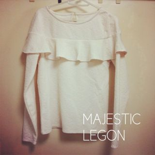 マジェスティックレゴン(MAJESTIC LEGON)のフリルジャガードプルオーバー(カットソー(長袖/七分))