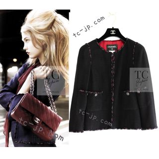 CHANEL(ノーカラージャケット ・ レッド/赤色系)のフリマ CHANEL(ノーカラージャケット ・ レッド/赤色系)のフリマ