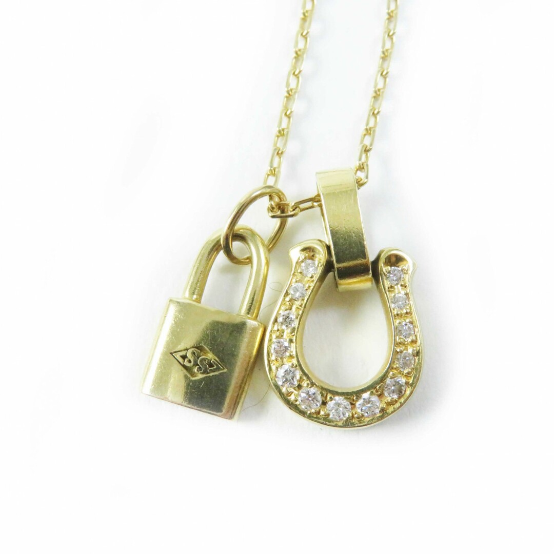 SYMPATHY OF SOUL - 美品◎Sympathy of Soul シンパシーオブソウル ホースシュー 南京錠  ネックレス K18 ダイヤモンド ゴールド 6.3ｇ レディース 定価270,600円
