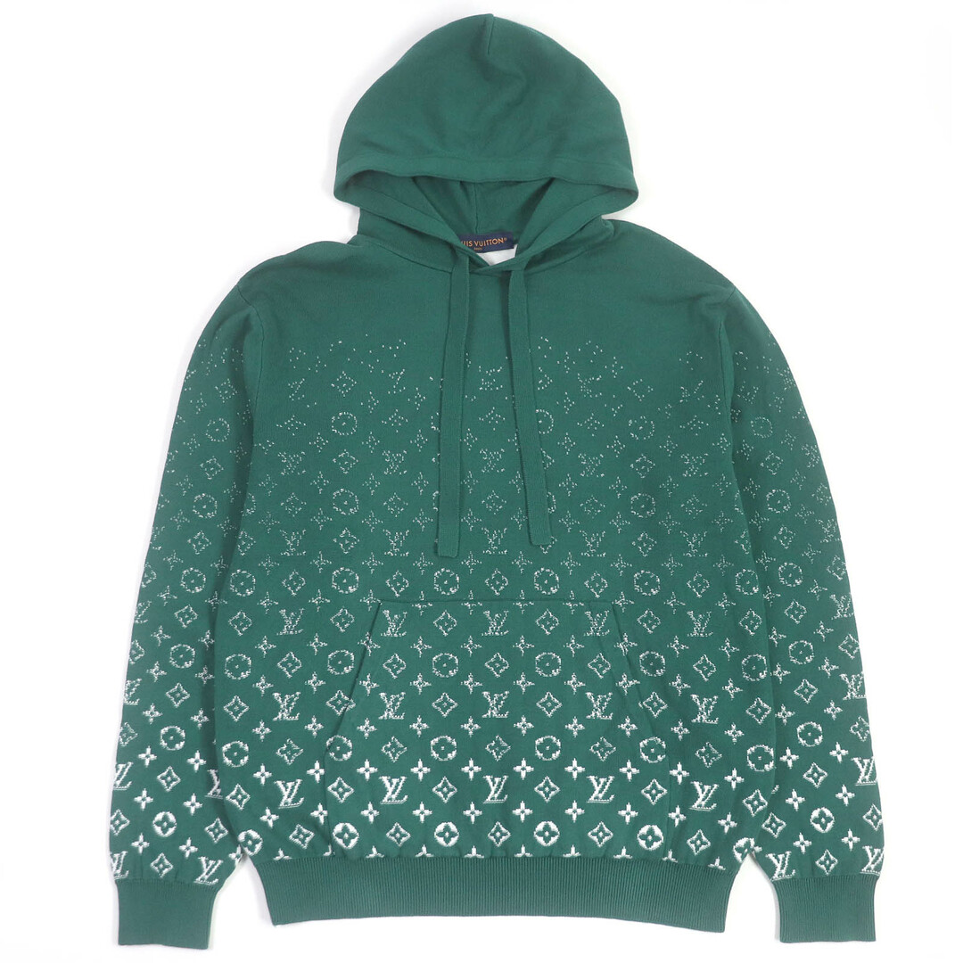 LOUIS VUITTON - 極美品□LOUIS VUITTON ルイヴィトン 2023年製 1ABIYU モノグラムグラディエントフーディ プルオーバー コットンニットパーカー グリーン M イタリア製 正規品 メンズ 定価243,100円