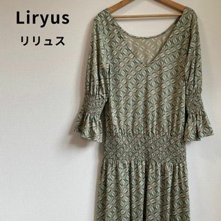 Liryus リリュス ワンピース 総柄 ウエストゴム 株式会社フジコウ(ロングワンピース/マキシワンピース)
