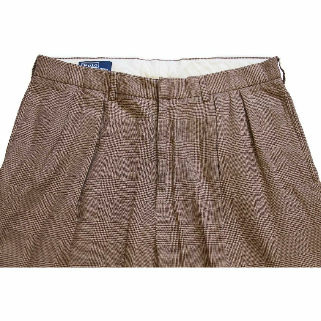 00s ポロ ラルフローレン グレンチェック ツータック スラックス