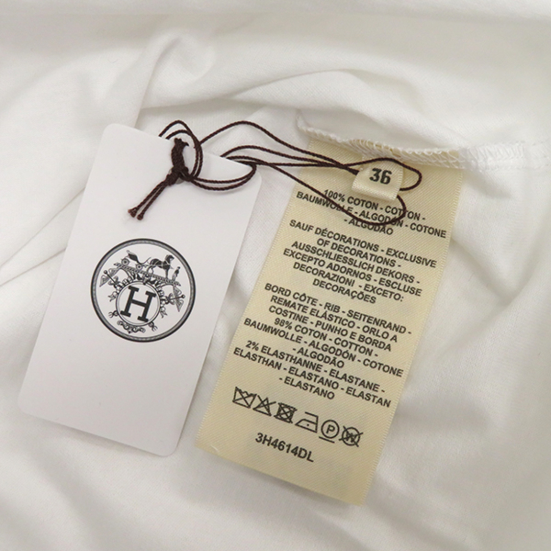 エルメス HERMES 半袖Tシャツ 刺繍 ポケット コットン ホワイト エルメス HERMES 半袖Tシャツ 刺繍 ポケット コットン ホワイト