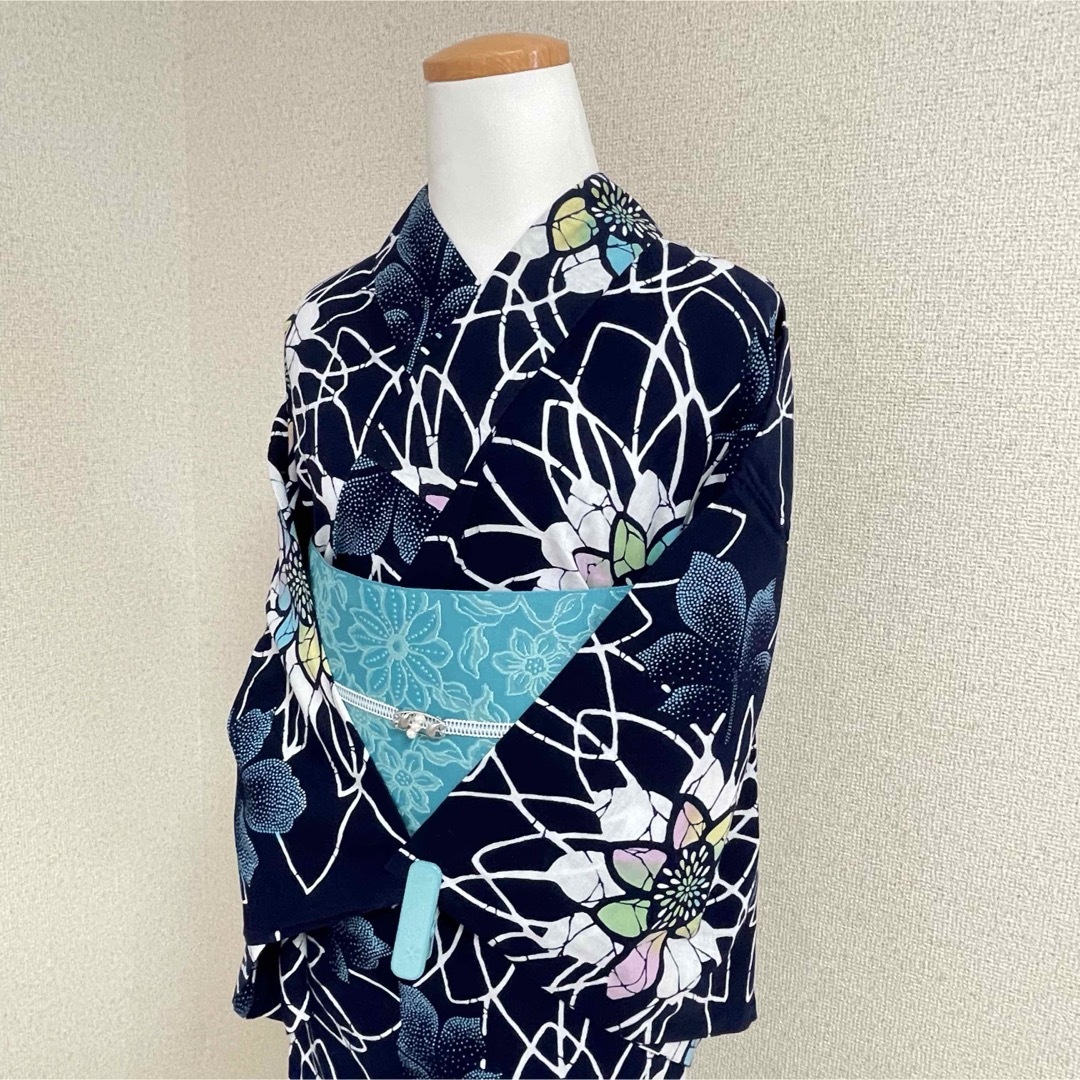 高速 割引 平日 浴衣 ゆかた 帯 セット 大人 紺 藍色 ネイビー 昭和 レトロ 着物 古典の通販 by 碧｜ラクマ 着物・浴衣
