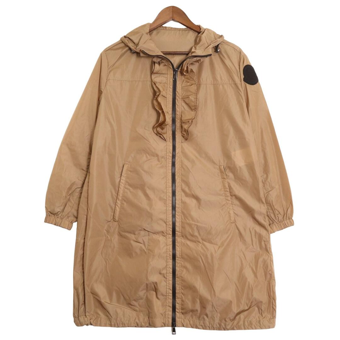 MONCLER - モンクレール ベージュ 19年 SAUGE フリル ナイロン コート OOの MONCLER - モンクレール ベージュ 19年 SAUGE フリル ナイロン コート OOの