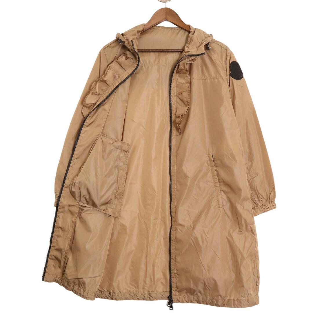 MONCLER - モンクレール ベージュ 19年 SAUGE フリル ナイロン コート OOの MONCLER - モンクレール ベージュ 19年 SAUGE フリル ナイロン コート OOの