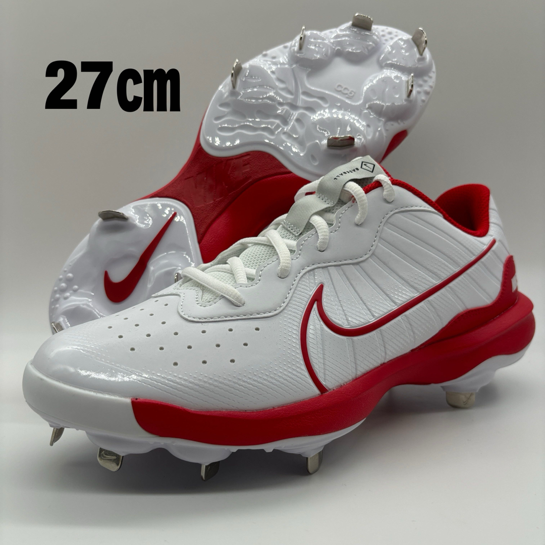 NIKE - NIKE 野球 スパイク 金具 ホワイト レッド 白 27 NIKE - NIKE 野球 スパイク 金具 ホワイト レッド 白 27