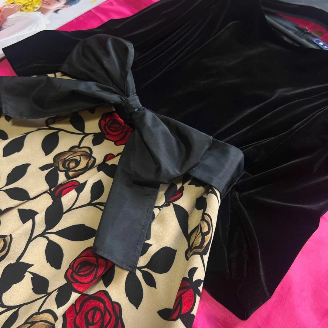 M'S GRACY - 【良品】M'S GRACY 膝丈ワンピース バラ 38 フレア M'S GRACY - 【良品】M'S GRACY 膝丈ワンピース バラ 38 フレア