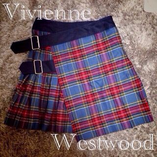 ヴィヴィアンウエストウッド(Vivienne Westwood)のRed Label チェック巻きスカート(ミニスカート)