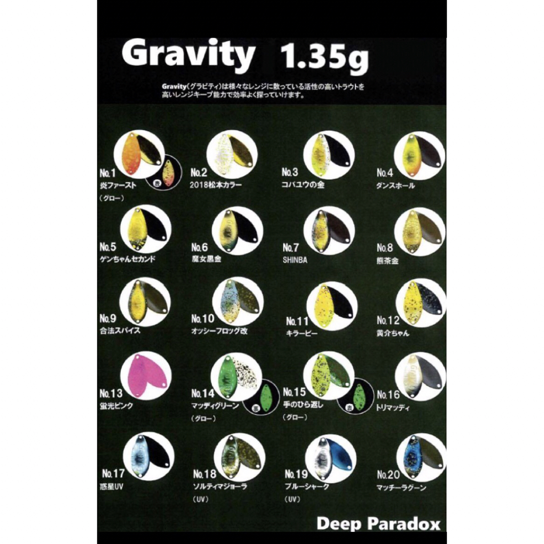 ディープパラドックス グラビティ1.65g おおつかオリカラ8枚 ディープパラドックス グラビティ1.65g おおつかオリカラ8枚