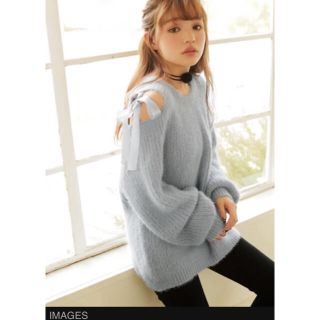 GRL - 肩開き リボンシャギーニットの通販 by k i r q r q|グレイル