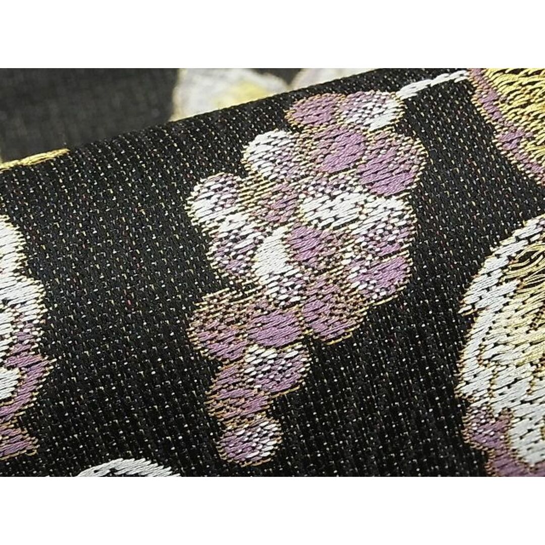 平和屋本店□極上 六通柄袋帯 唐織 葡萄蔦の葉文 黒地 金糸 逸品 平和屋本店□極上 六通柄袋帯 唐織 葡萄蔦の葉文 黒地 金糸 逸品