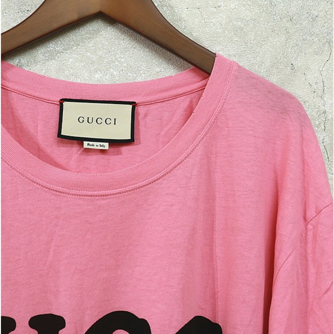 広尾店】 グッチ GUCCI ロゴプリント Tシャツ ピンク Size:M 広尾店】 グッチ GUCCI ロゴプリント Tシャツ ピンク Size:M