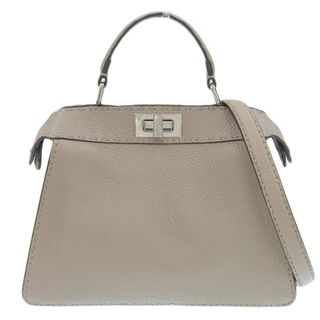 アザー(other)のフェンディ FENDI ピーカブー アイシーユー スモール セレリア ハンド ショルダーバッグ レザー グレージュ 8BN327 中古 新入荷 OB1955(ハンドバッグ)