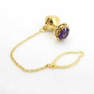 ◆K18 アメジスト タイタック スーツアクセサリー ブランド【中古】 [0220497284](その他)
