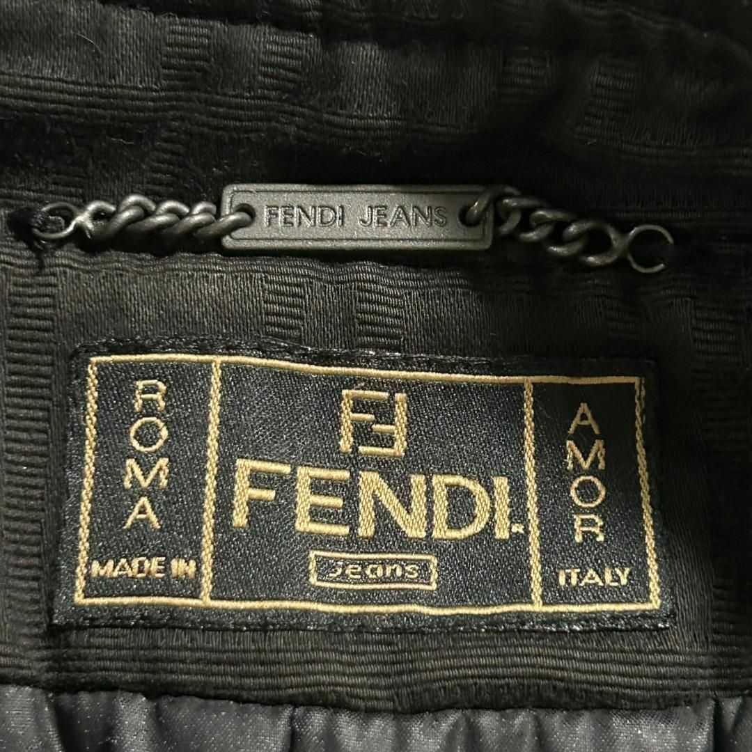FENDI - 美品 FENDI 46 ズッカ柄 ジャガード ステンカラーコート FENDI - 美品 FENDI 46 ズッカ柄 ジャガード ステンカラーコート