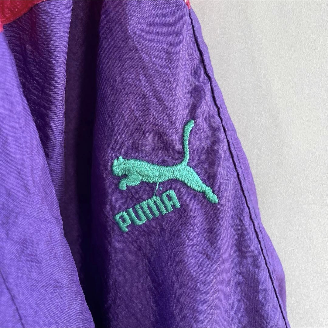 PUMA - 【好配色◎】PUMAナイロンジャケット古着マルチカラー紫 PUMA - 【好配色◎】PUMAナイロンジャケット古着マルチカラー紫