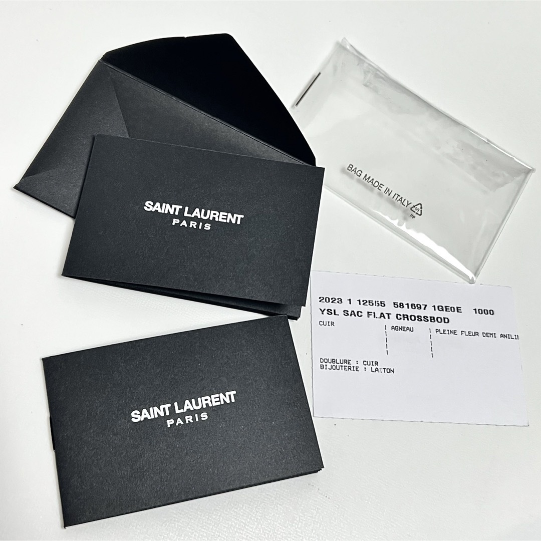SAINT LAURENT - 新品 サンローラン レザー フラットポーチ シド SAINT LAURENT - 新品 サンローラン レザー フラットポーチ シド