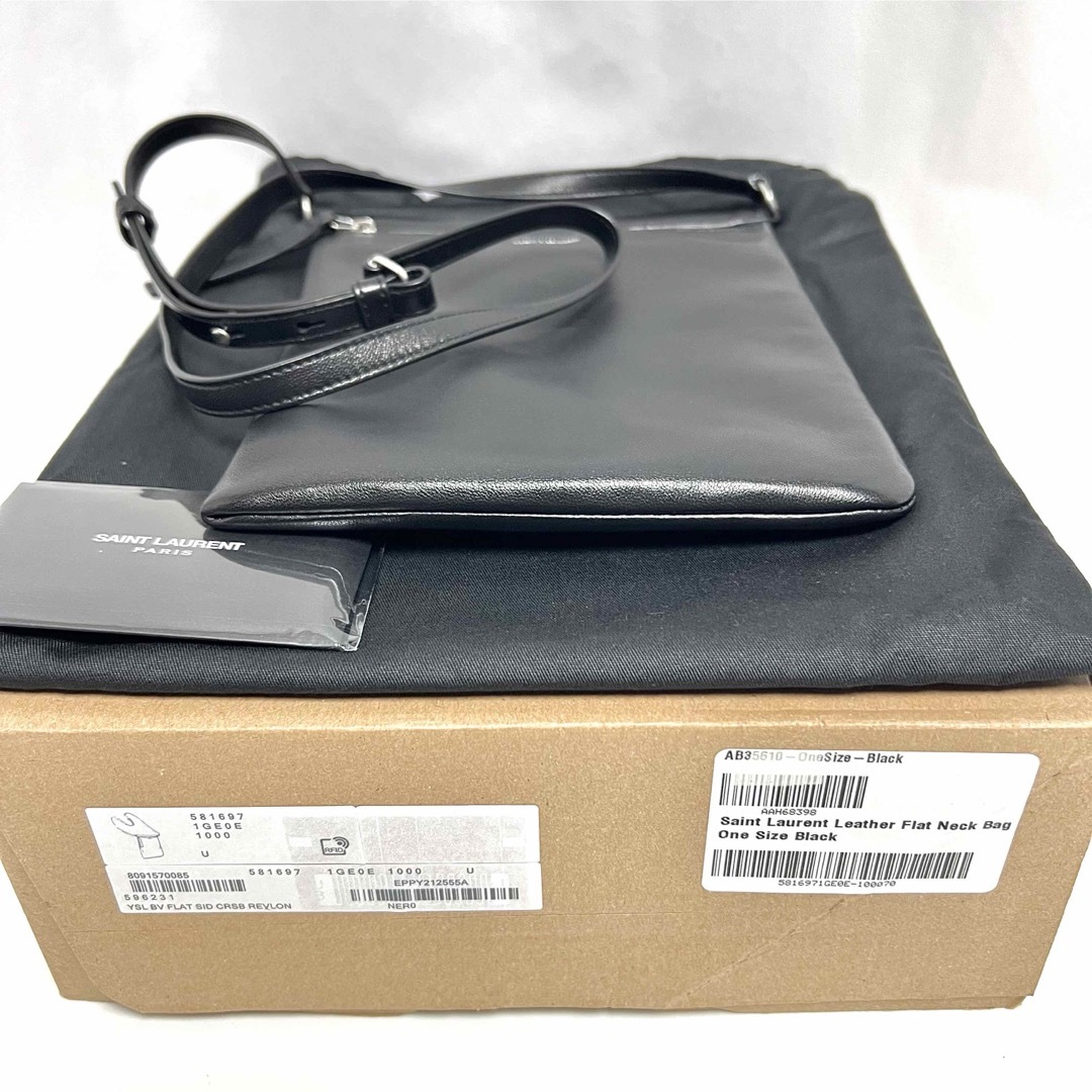 SAINT LAURENT - 新品 サンローラン レザー フラットポーチ シド SAINT LAURENT - 新品 サンローラン レザー フラットポーチ シド